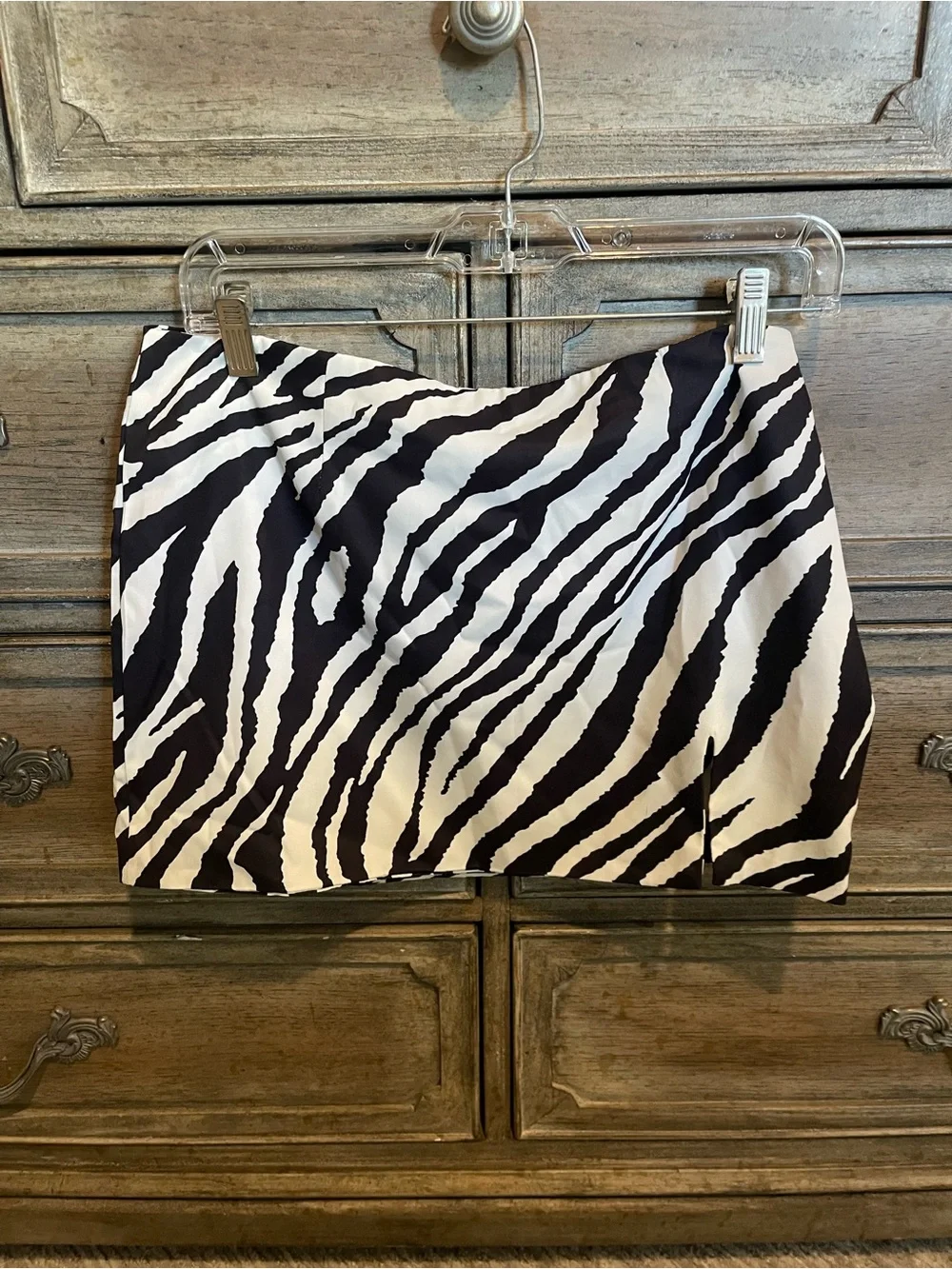 Tiger Mist Zebra Print Mini Skirt - Black & White - Picture 1 of 11